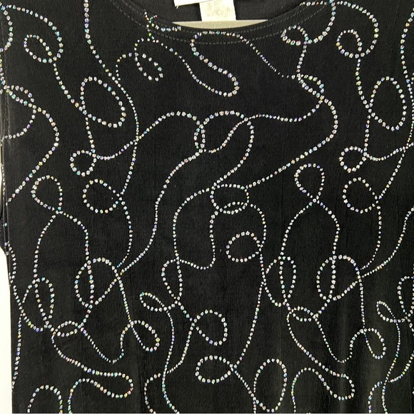 Vintage Ronni Nicole By Ouida Black Sparkly Sleeveless Maxi Dress-Size 8 - Picture 5 of 10
